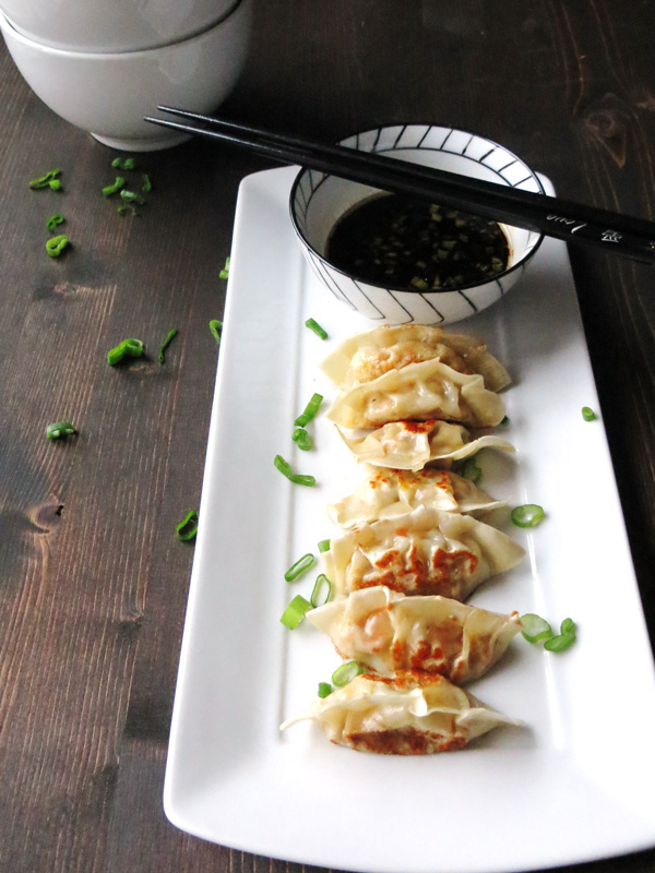 A plate full of the best homemade gyoza