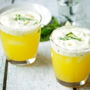 Passionfruit and Lime Margarita on the Rocks