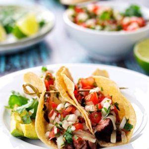 Tequila & Lime Steak Tacos with Fresh Pico De Gallo