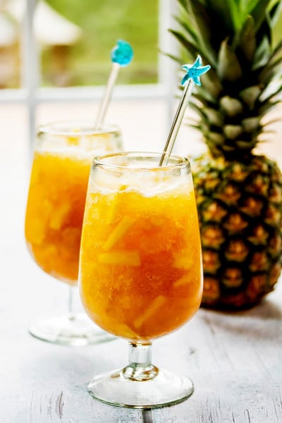Spiked Citrus Iced Tea Slush with Pineapple & Rum