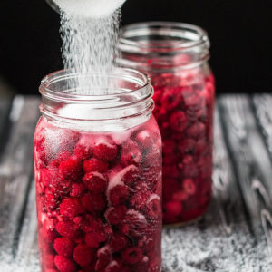 Homemade Raspberry Liqueur Elixir