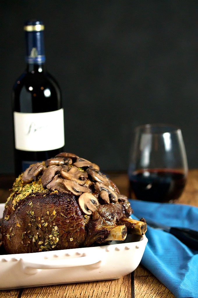 Rib Eye Roast and Rioja Wine
