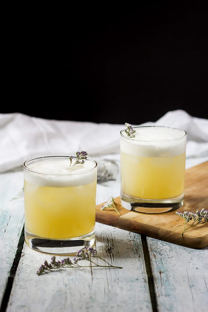 Elderflower, Peach and Lavender Gin Sour