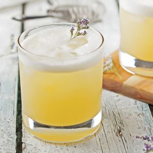Elderflower, Peach and Lavender Gin Sour