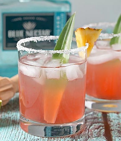 Hibiscus and Pineapple Margarita with Blue Nectar Tequila