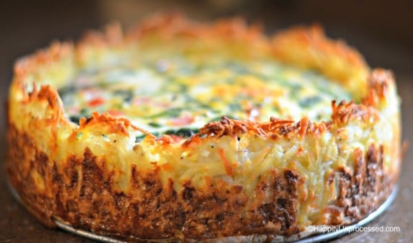 Spinach and Gruyere Cheese Hashbrown Quiche
