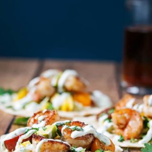 Grilled Shrimp Tacos with Pineapple Avocado Salsa