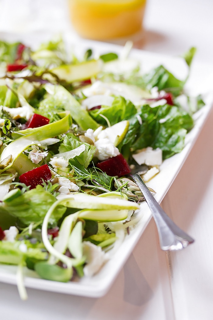 Summer Salad with Fennel, Asparagus, Pears and Champagne Vinaigrette