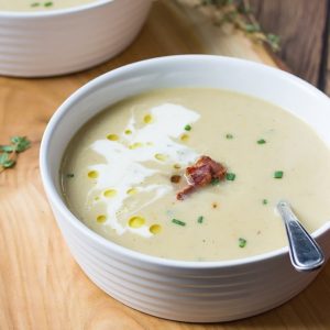 Easy and Healthy Celeriac Soup with Gruyere & Truffle Oil