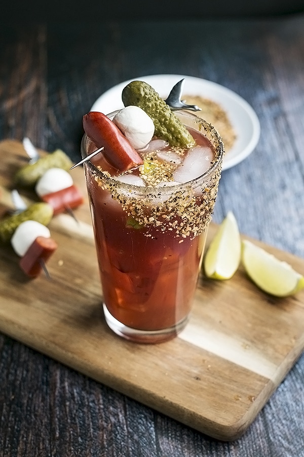 a caesar cocktail waiting to be drank