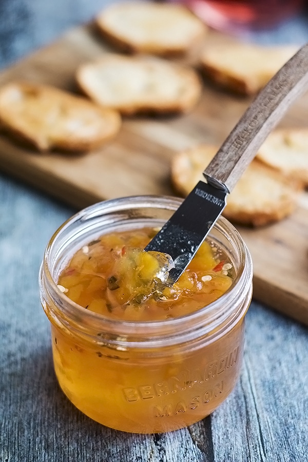 Wine Jelly with Peaches & Peppers Cooks With Cocktails