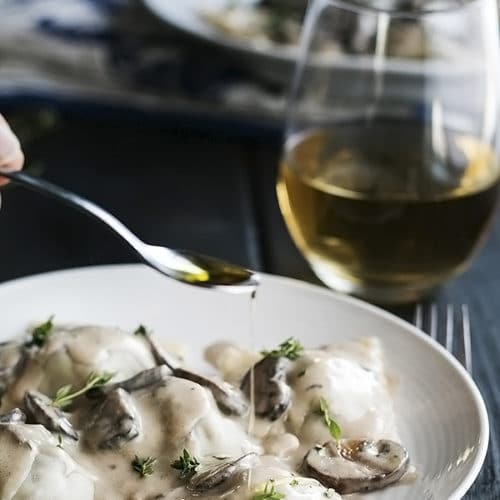 Short Rib Ravioli with Creamy Truffle Mushroom Sauce ~ With Instant Pot ...