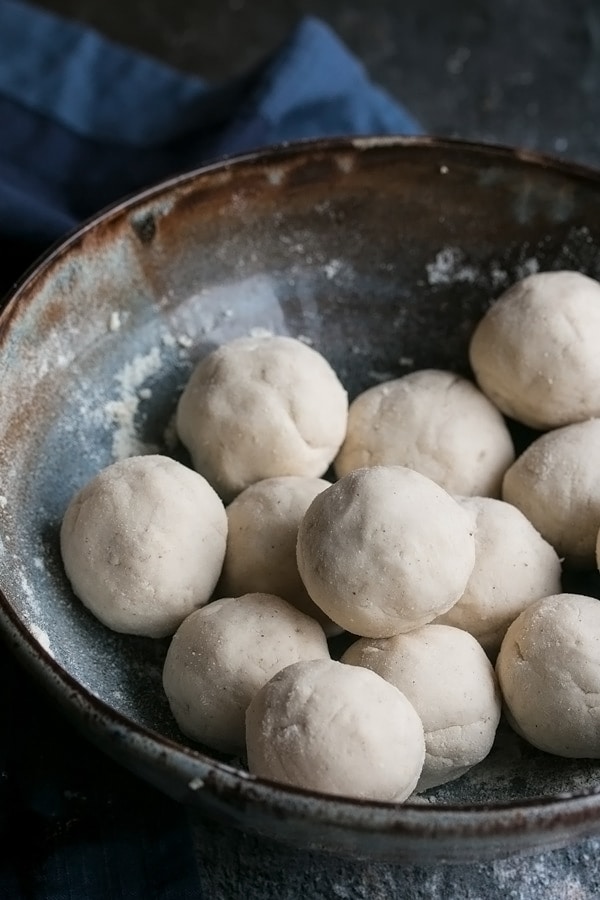 little balls of dough ready to make homemade tortillas