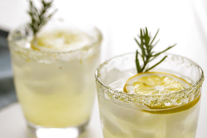 Meyer Lemon Margarita with Rosemary Infused Simple Syrup